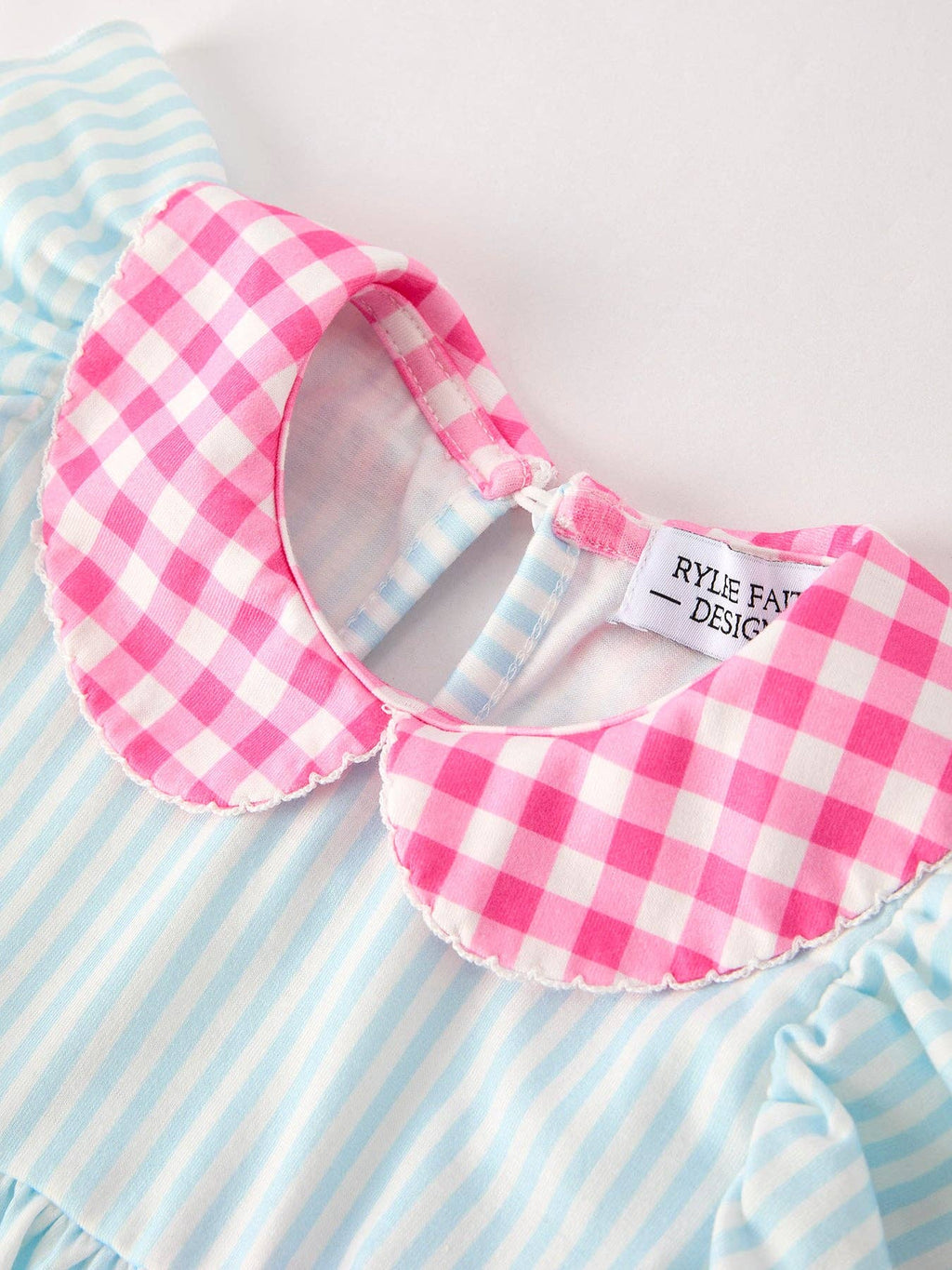 Back To School Girls Striped lapels Bow Dress: 7