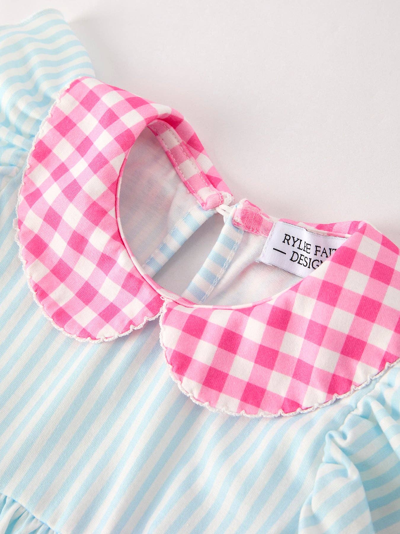 Back To School Girls Striped lapels Bow Dress: 7