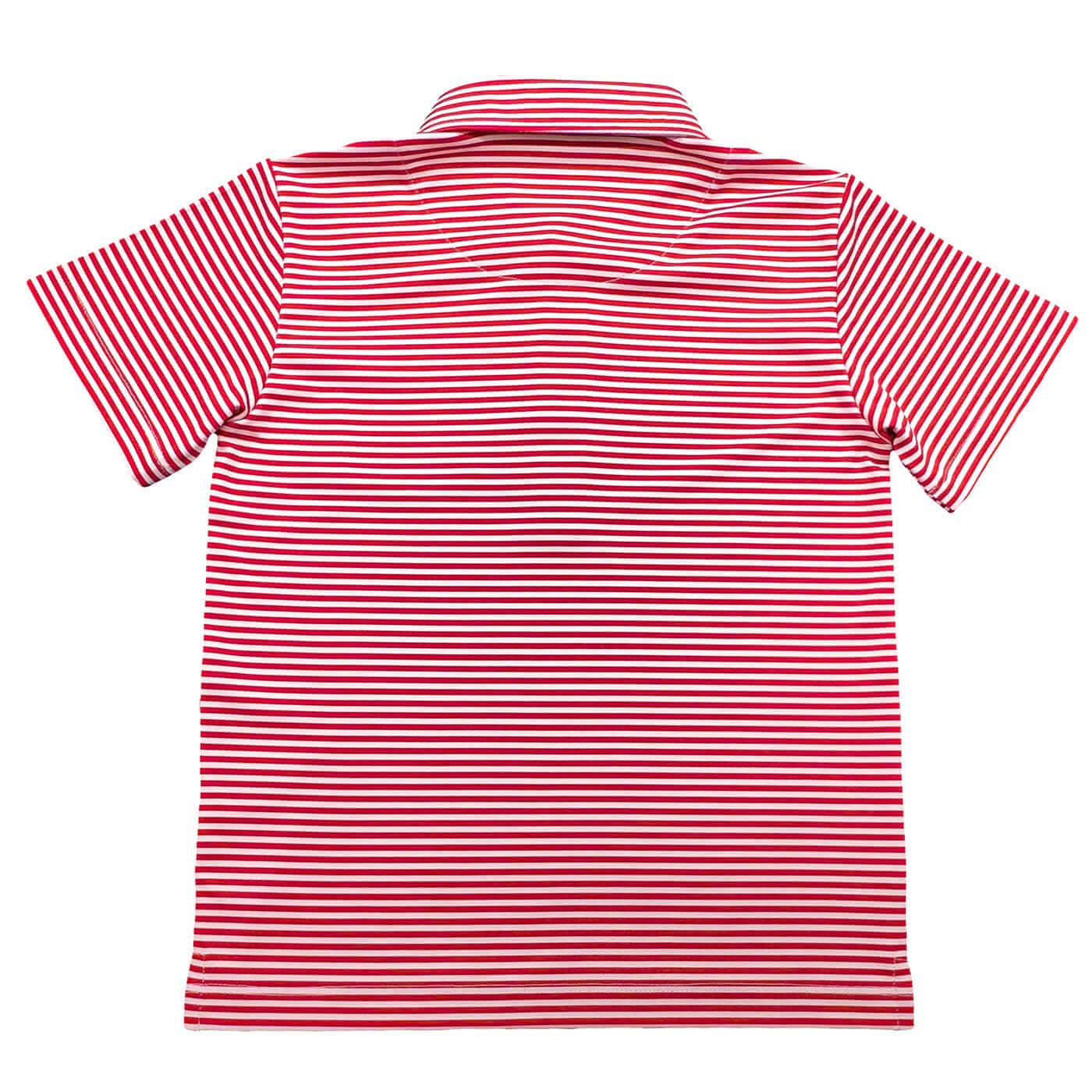 Inshore Boys Performance Polo Red Stripe: Red Stripe