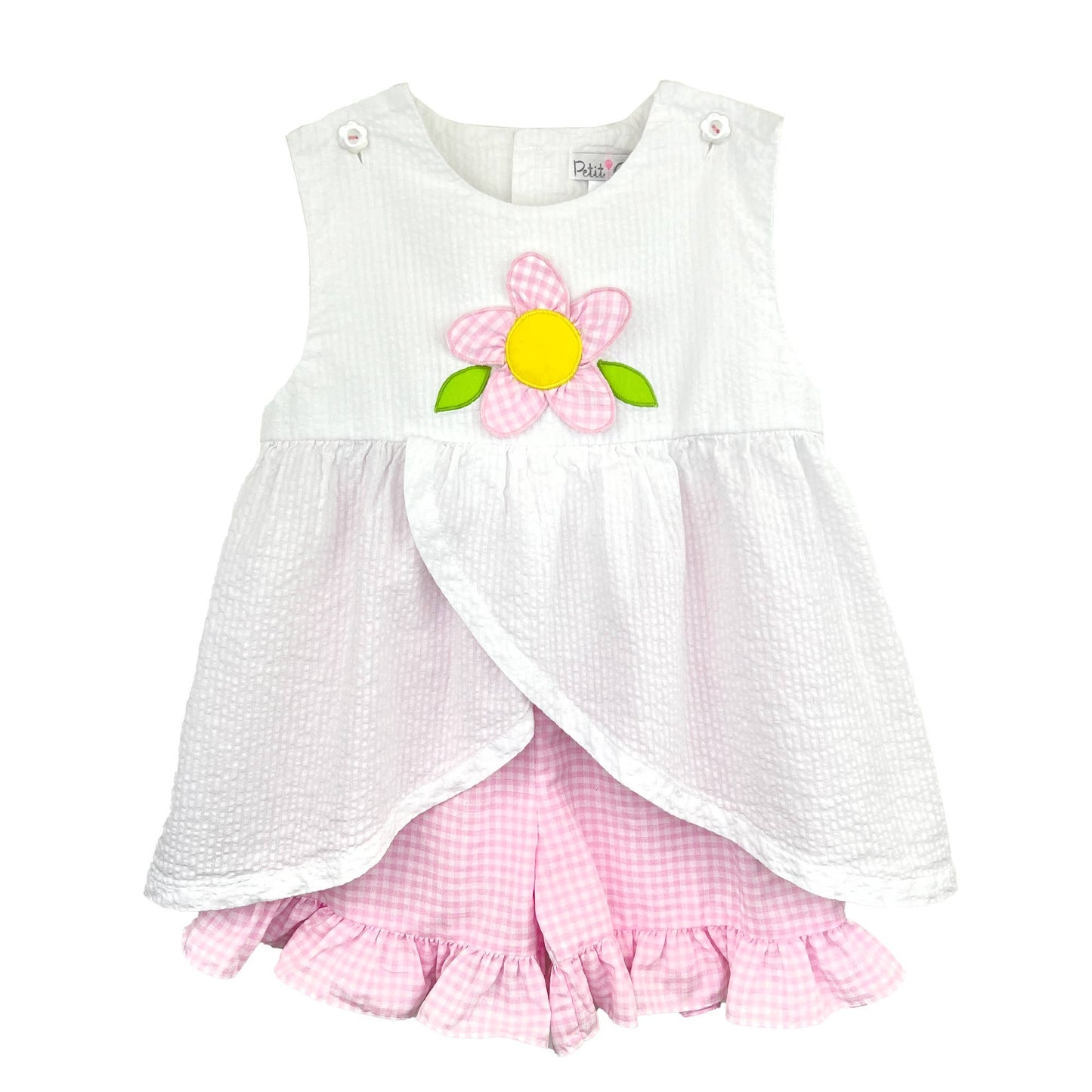 Top and Short Set with 3-D Flower Applique