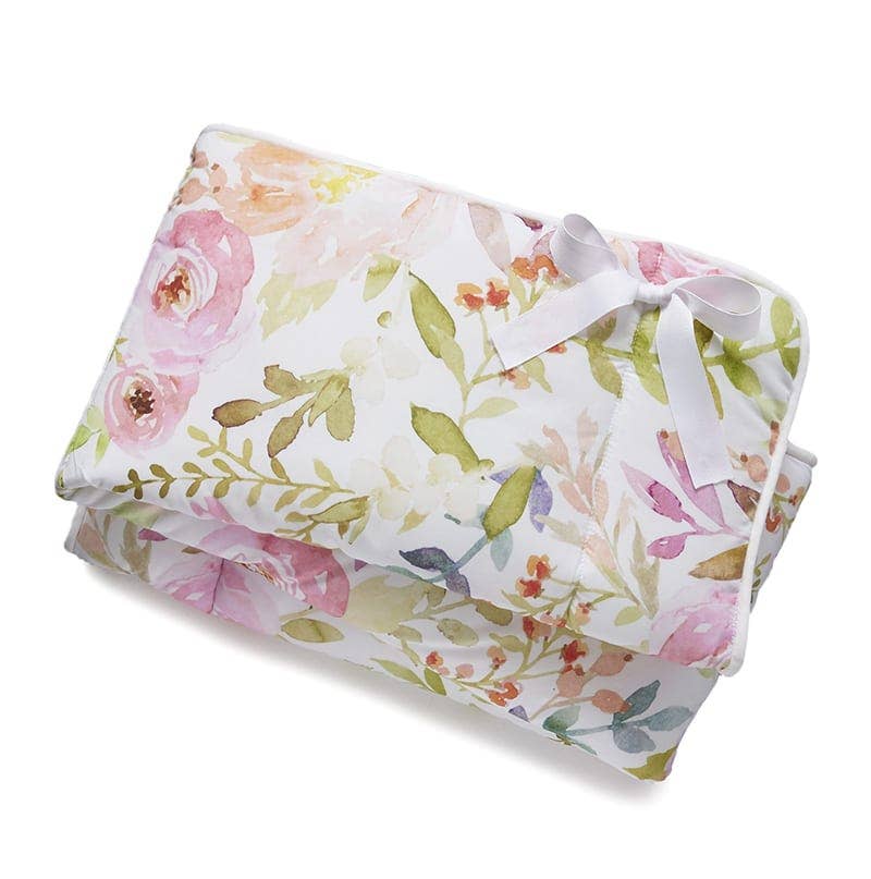 Blush Watercolor Floral 8-pc. Crib Bedding Set: Petal Pink