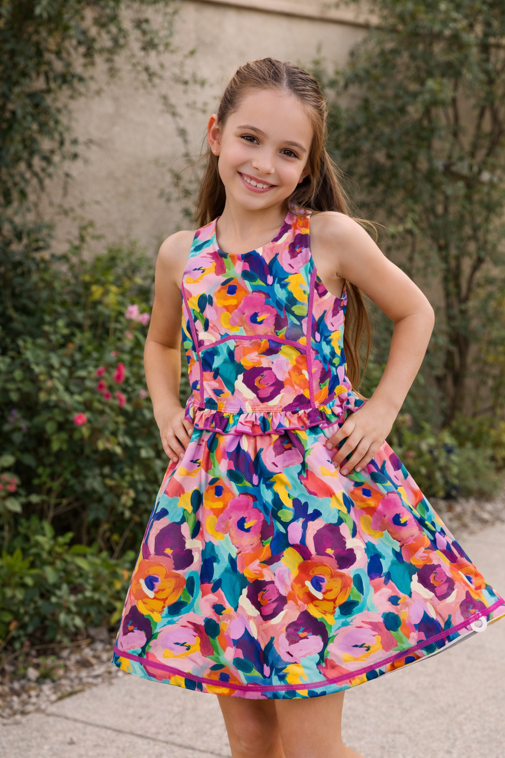 Athletic Dress - Garden Strokes