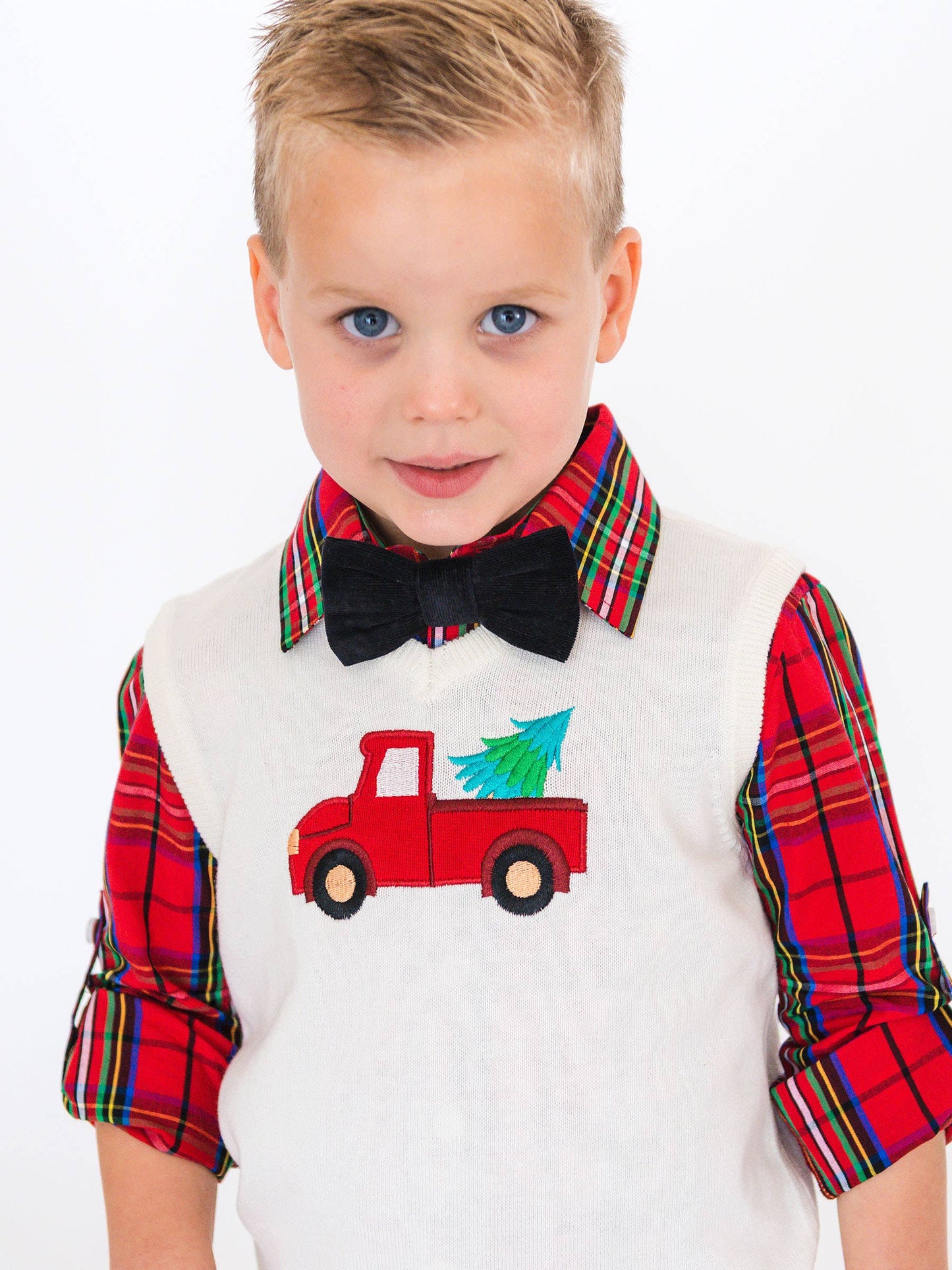 Boys Black Corduroy Bow Tie: Black