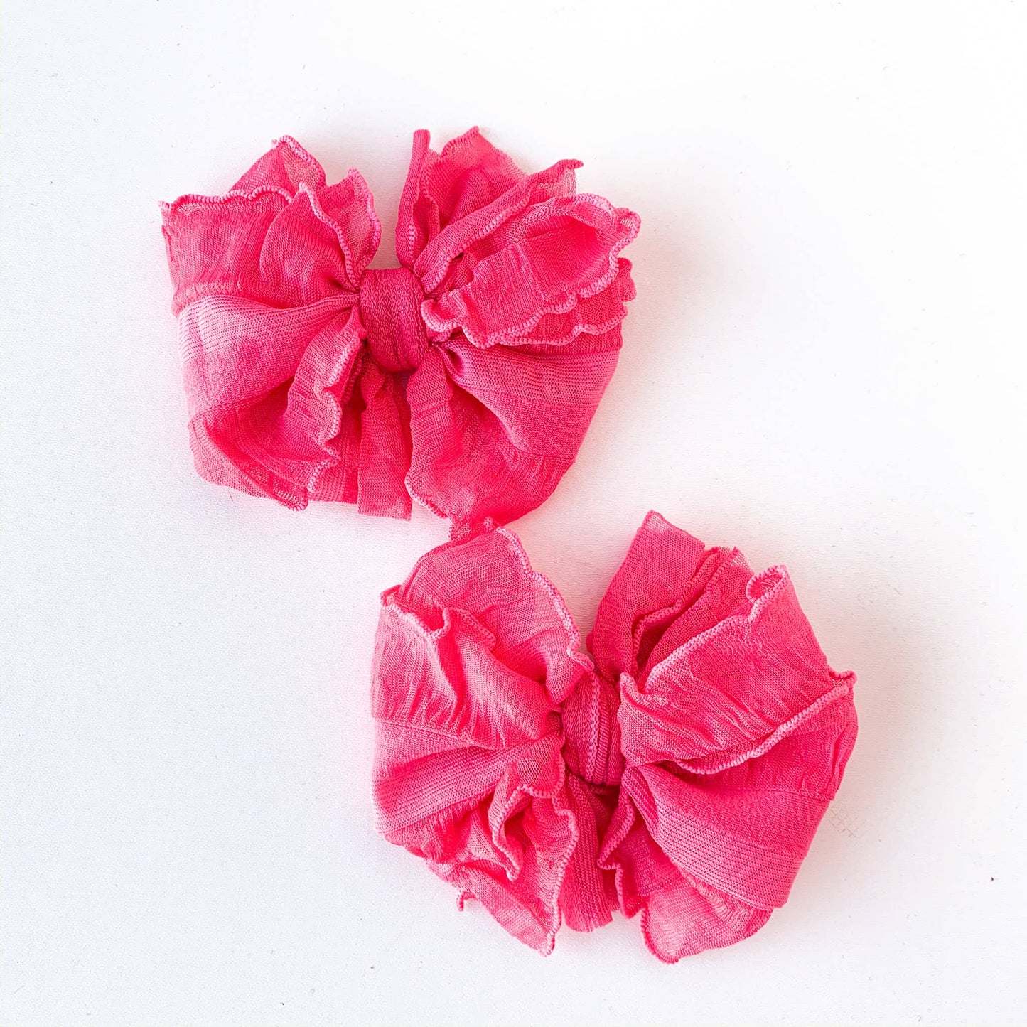 Ruffle Clip Set- Candy Pink