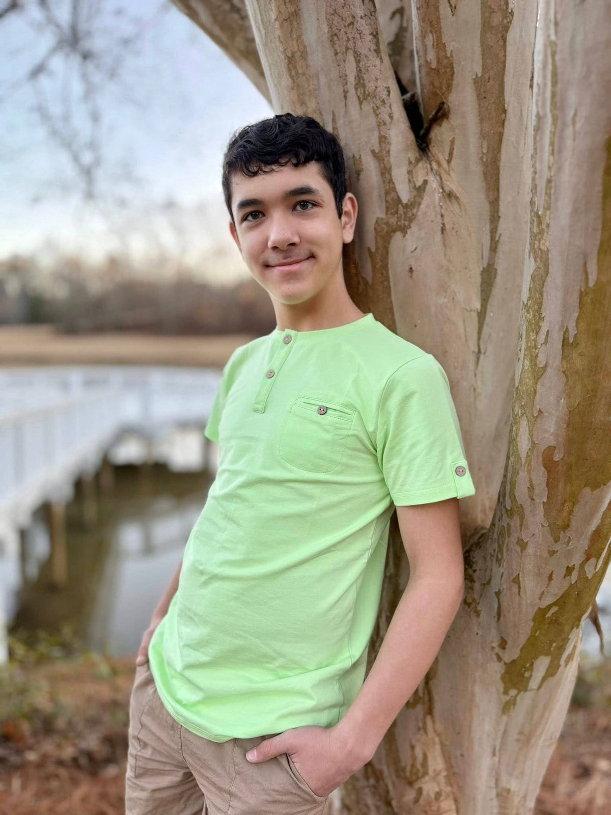 Boys Pastel Lime Short Sleeve Shirt