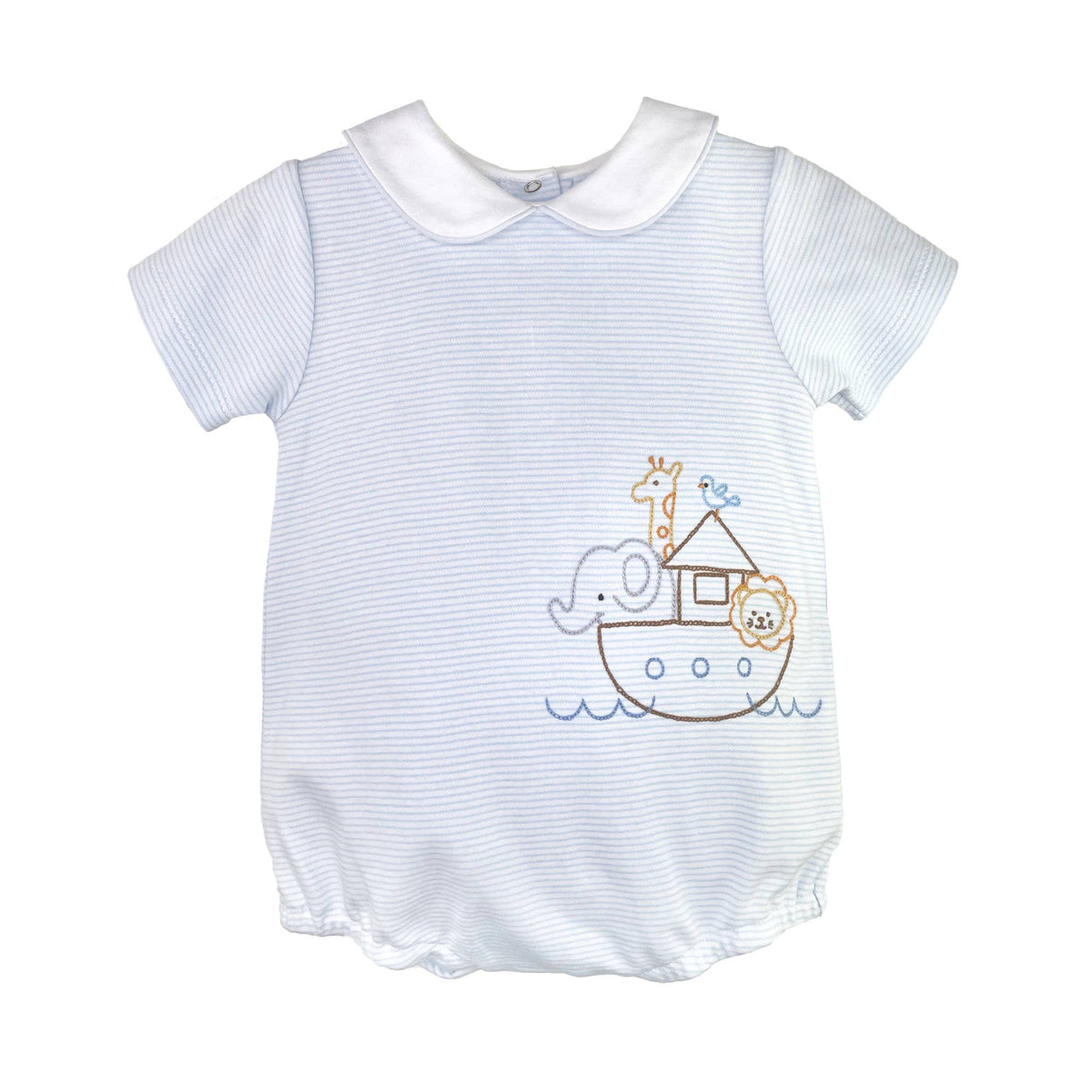 Blue Noah's Ark Embroidered Bubble