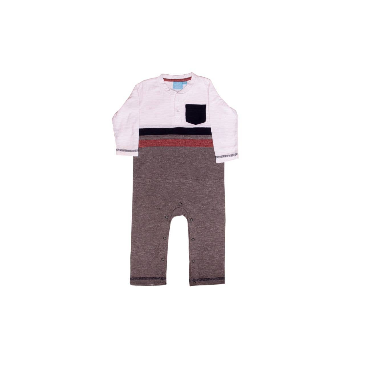 Long Sleeve Chest Stripe Romper Baby