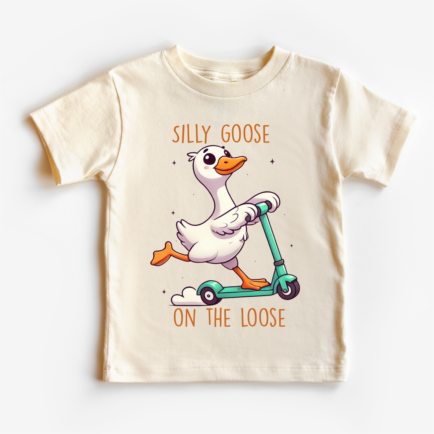 Silly Goose On The Loose Shirt - Funny Kids Tee: White Long Sleeve Tee