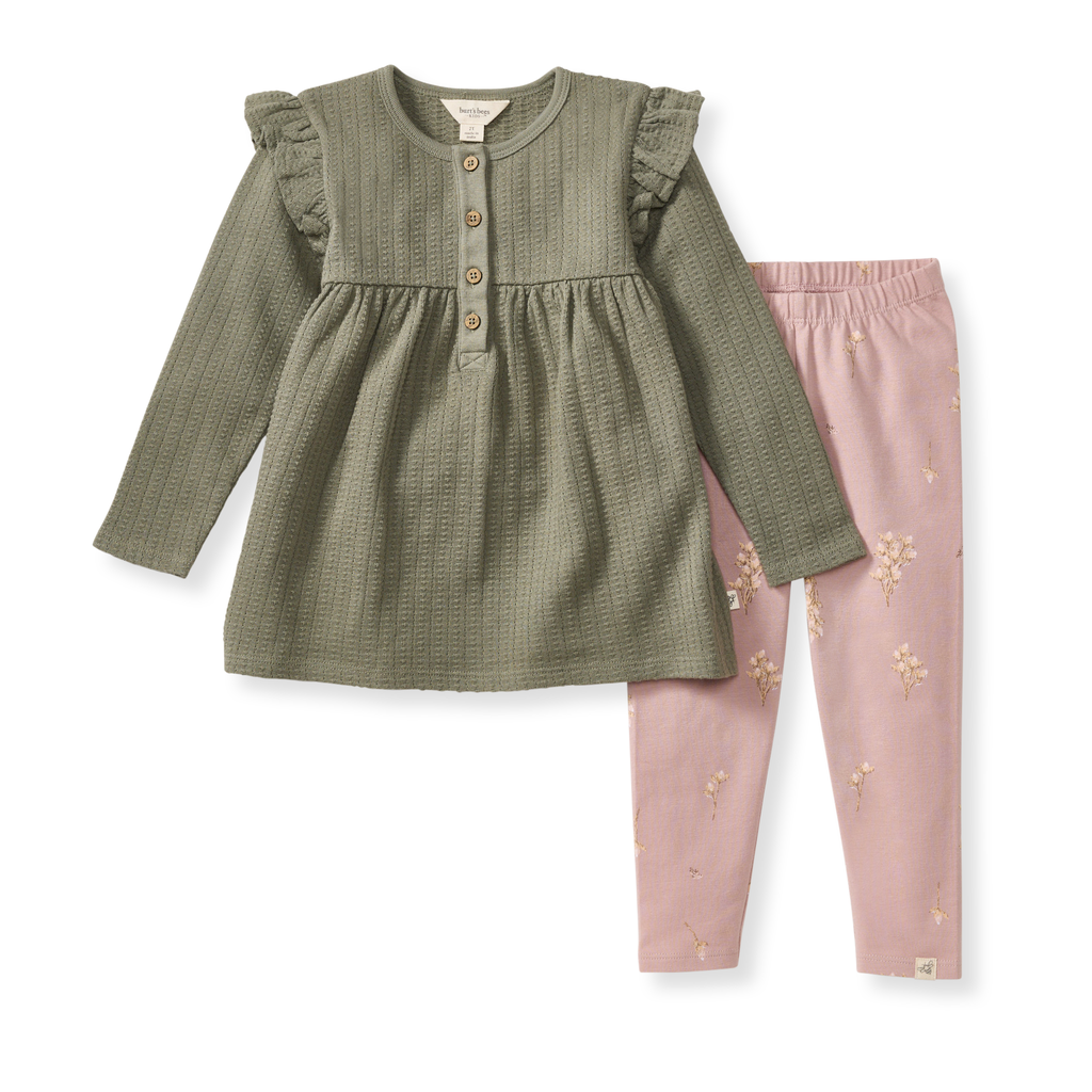 Budding Beauty Infant Tunic Set: Tranquility