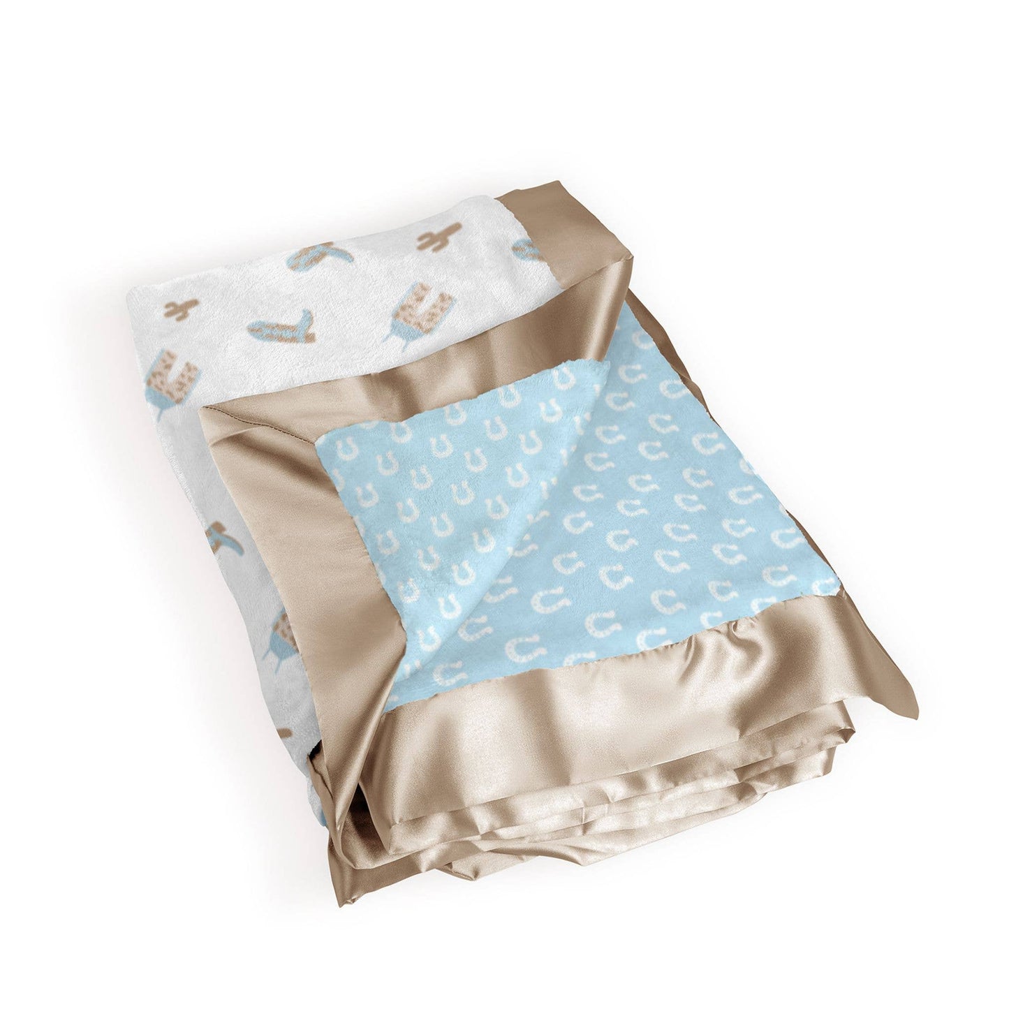 Reversible Baby Blanket - Howdy Partner Blue