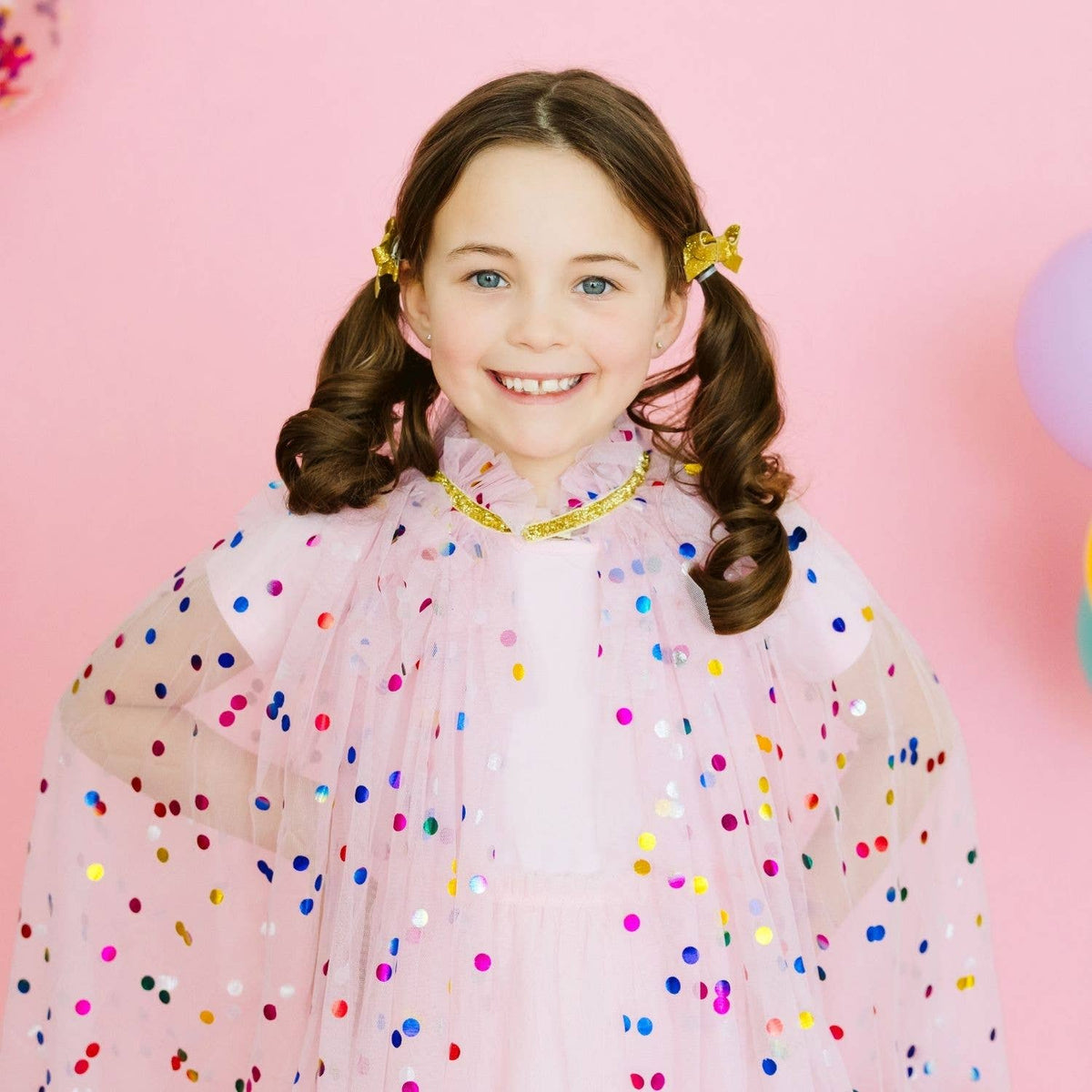 Pink Confetti Cape - Kids Dress Up Cape