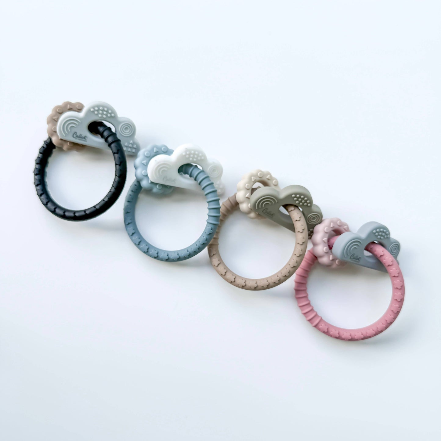 Cloudy Days Silicone Teether: Petunia Pink