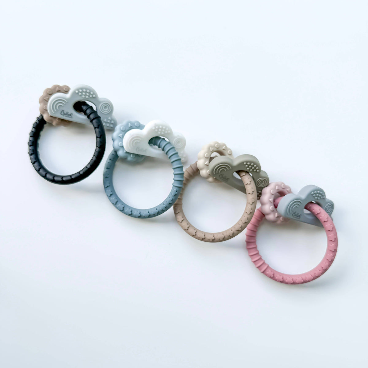 Cloudy Days Silicone Teether: Petunia Pink