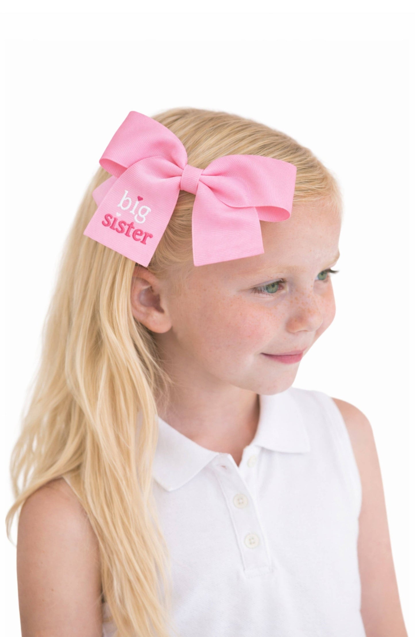 Big Sister Hair Bow: White