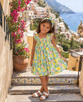 Positano Leons print Girl's ruffle dress