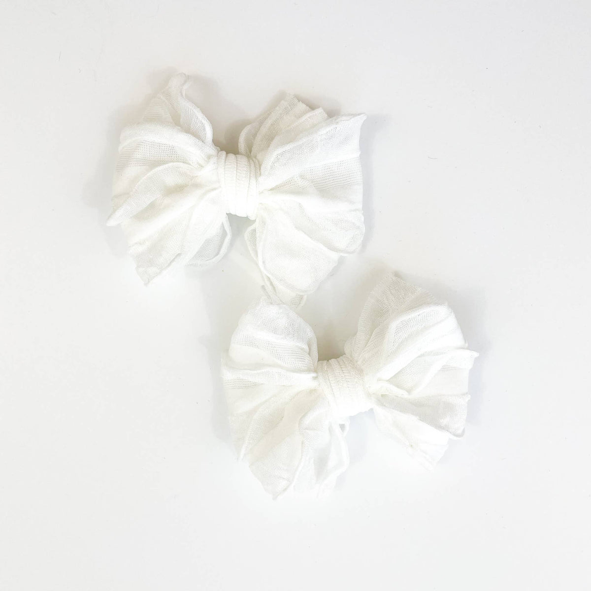 Ruffle Clip Set- Off White