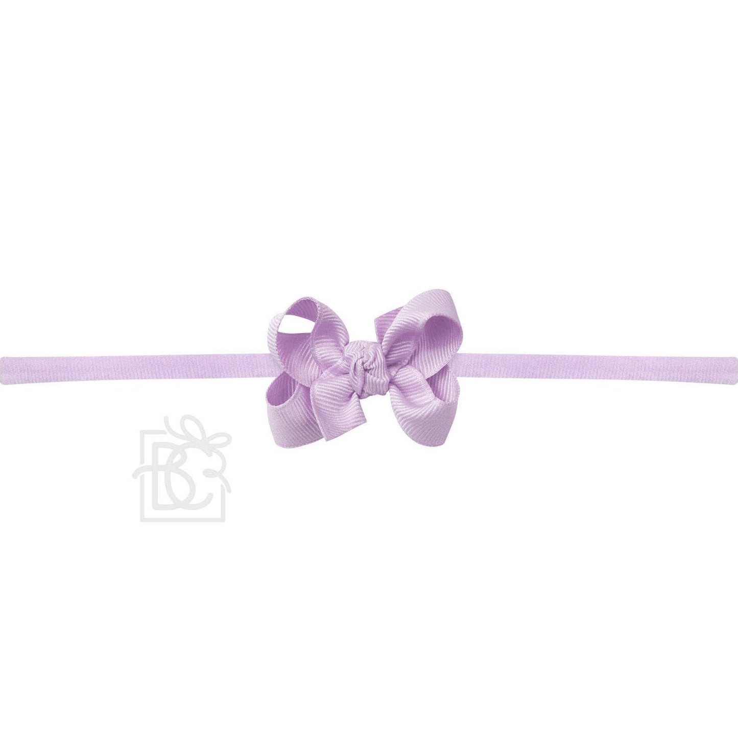 1/4" NYLON PANTYHOSE HEADBAND W/SIGNATURE GROSGRAIN BOW: L. ORCHID / 2" Toddler