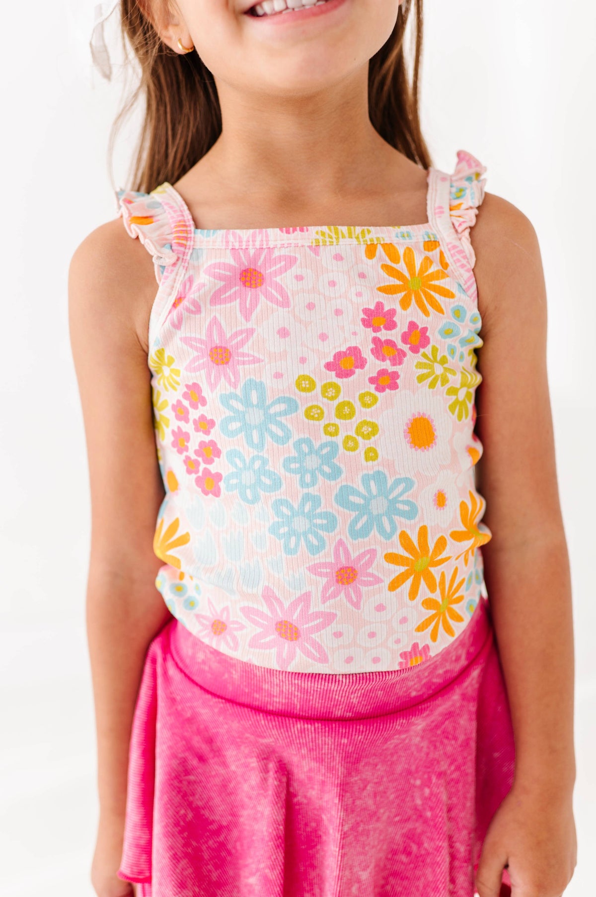 Summer Floral Ribbed Tank