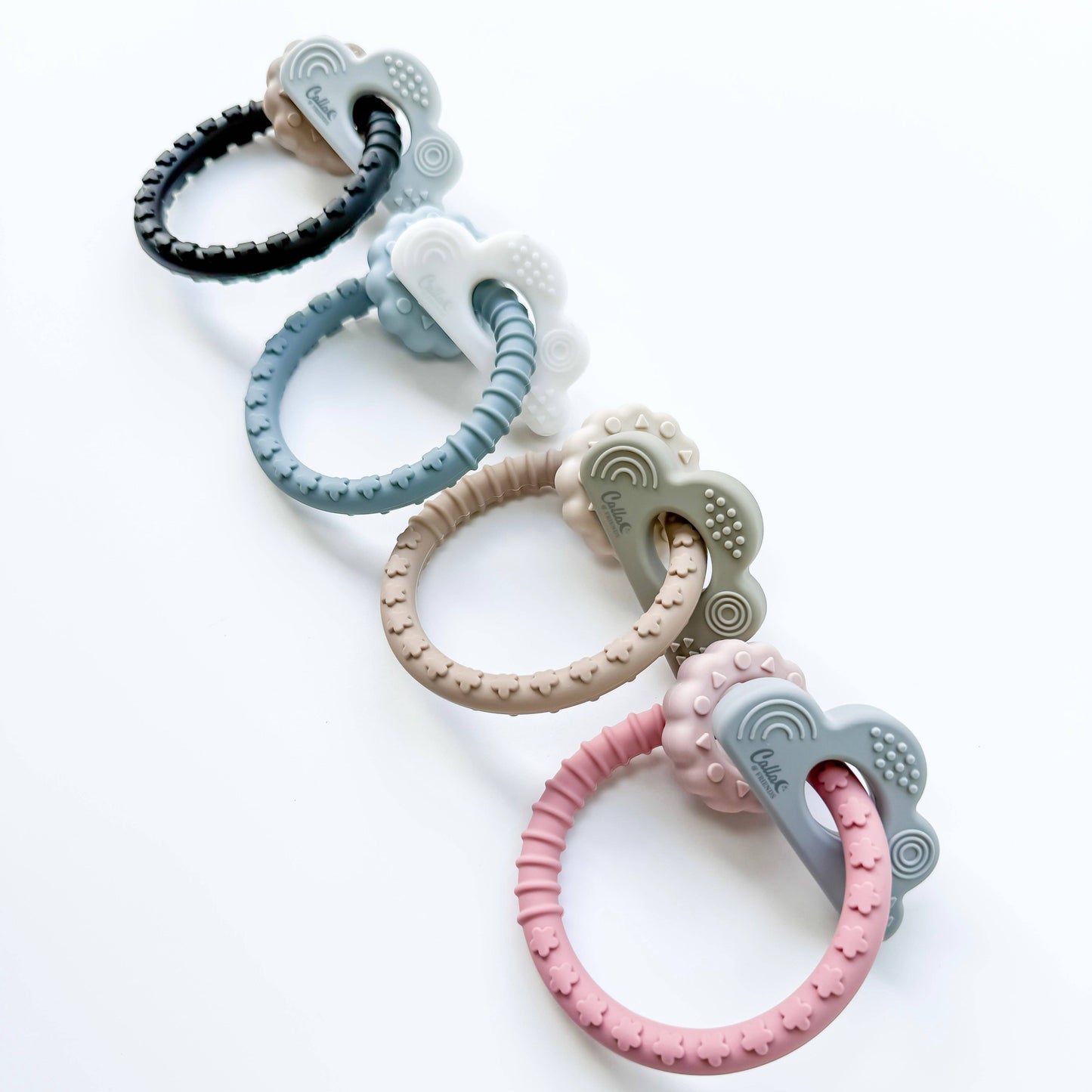 Cloudy Days Silicone Teether: Petunia Pink