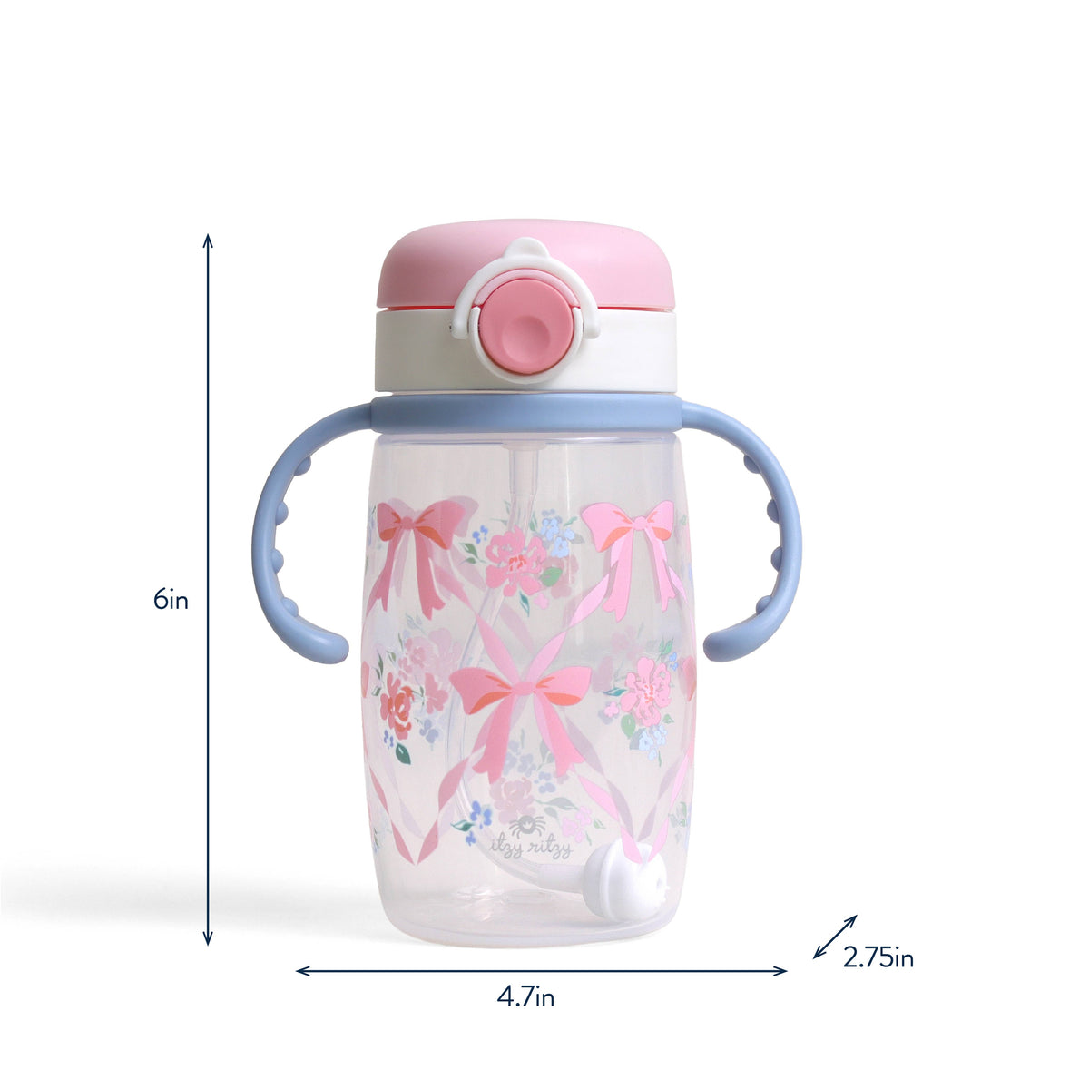Itzy Sips™ Straw Cup With Snap-Close Lid: Ribbons & Roses