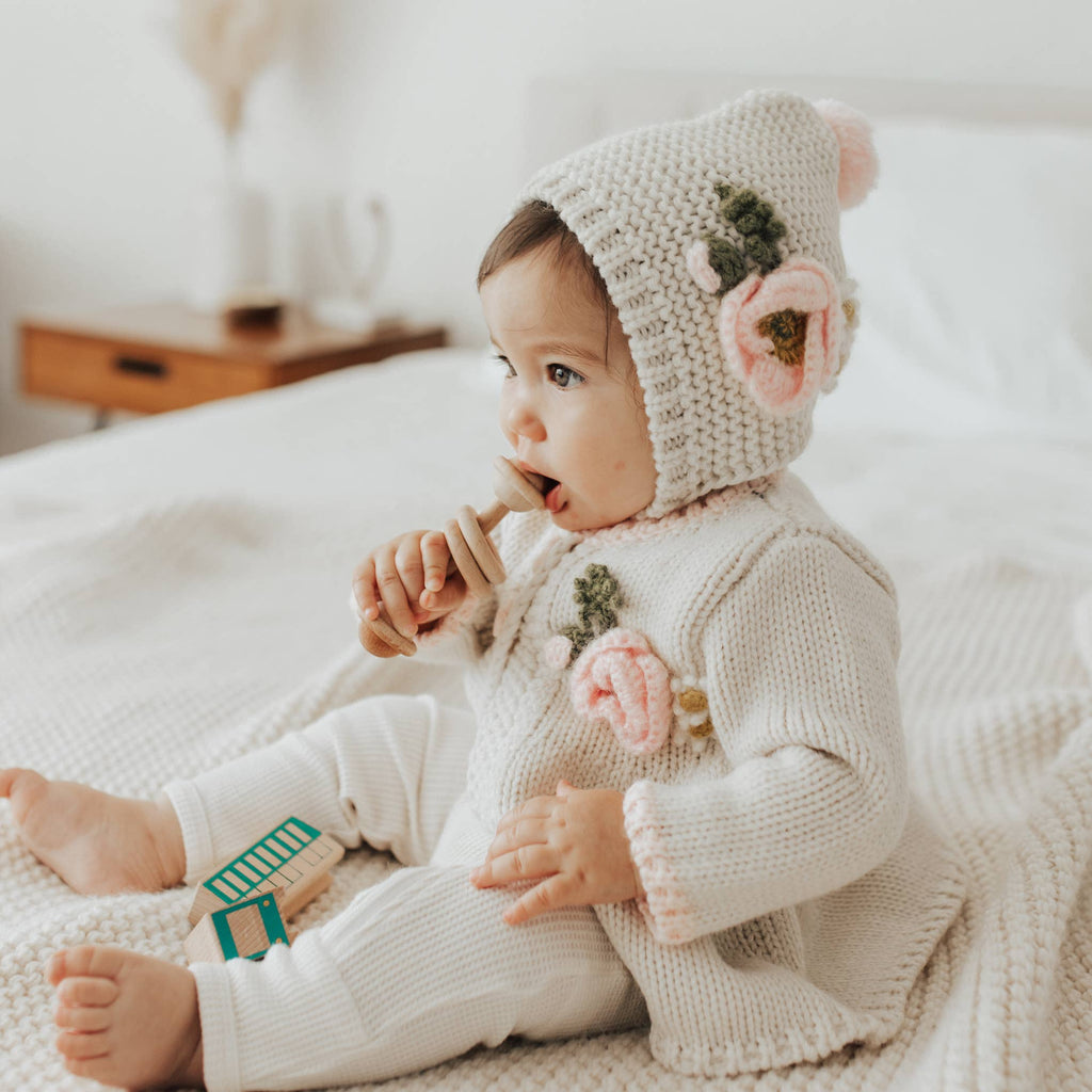 Poppy Handknit Sweater Set Natural Baby & Toddler: 12-18 months