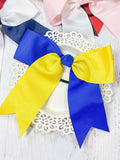School Spirit Cheer Bows - Pony O - 6": Blue/Yellow