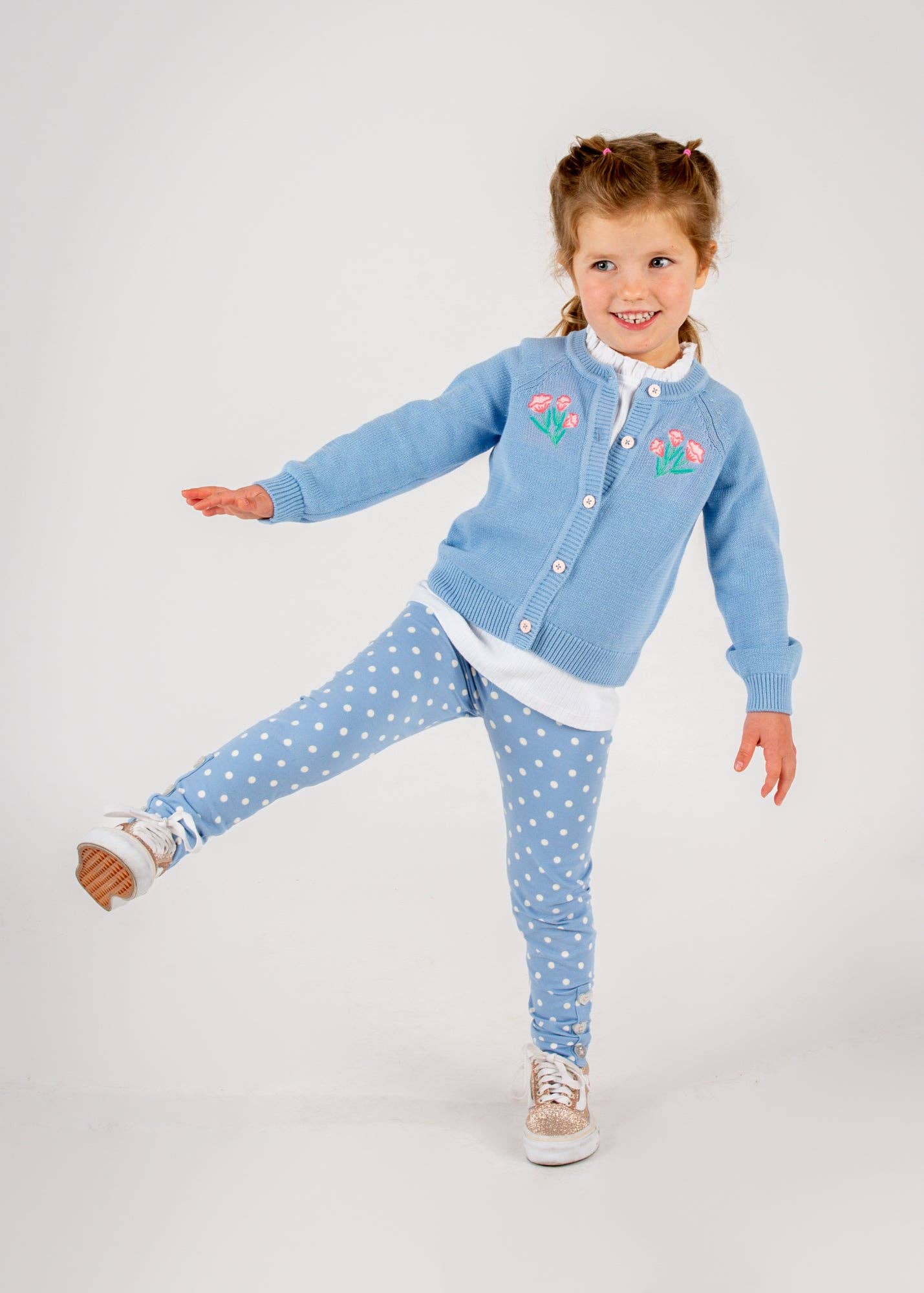 Rosebud Bouquet Cardigan: Cornflower Blue / 5