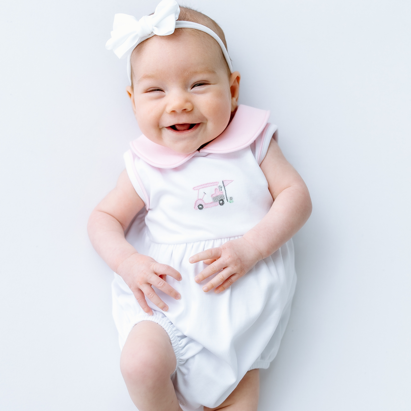 Little Golfer Collared Bubble - Pink