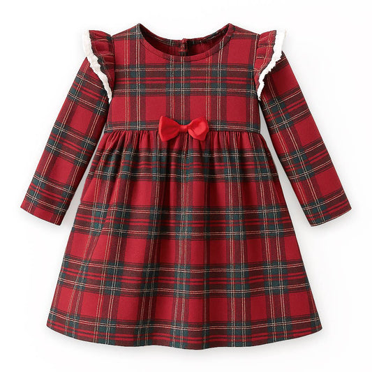 Christmas Bamboo Holiday Dress – Classic Red Plaid Charm
