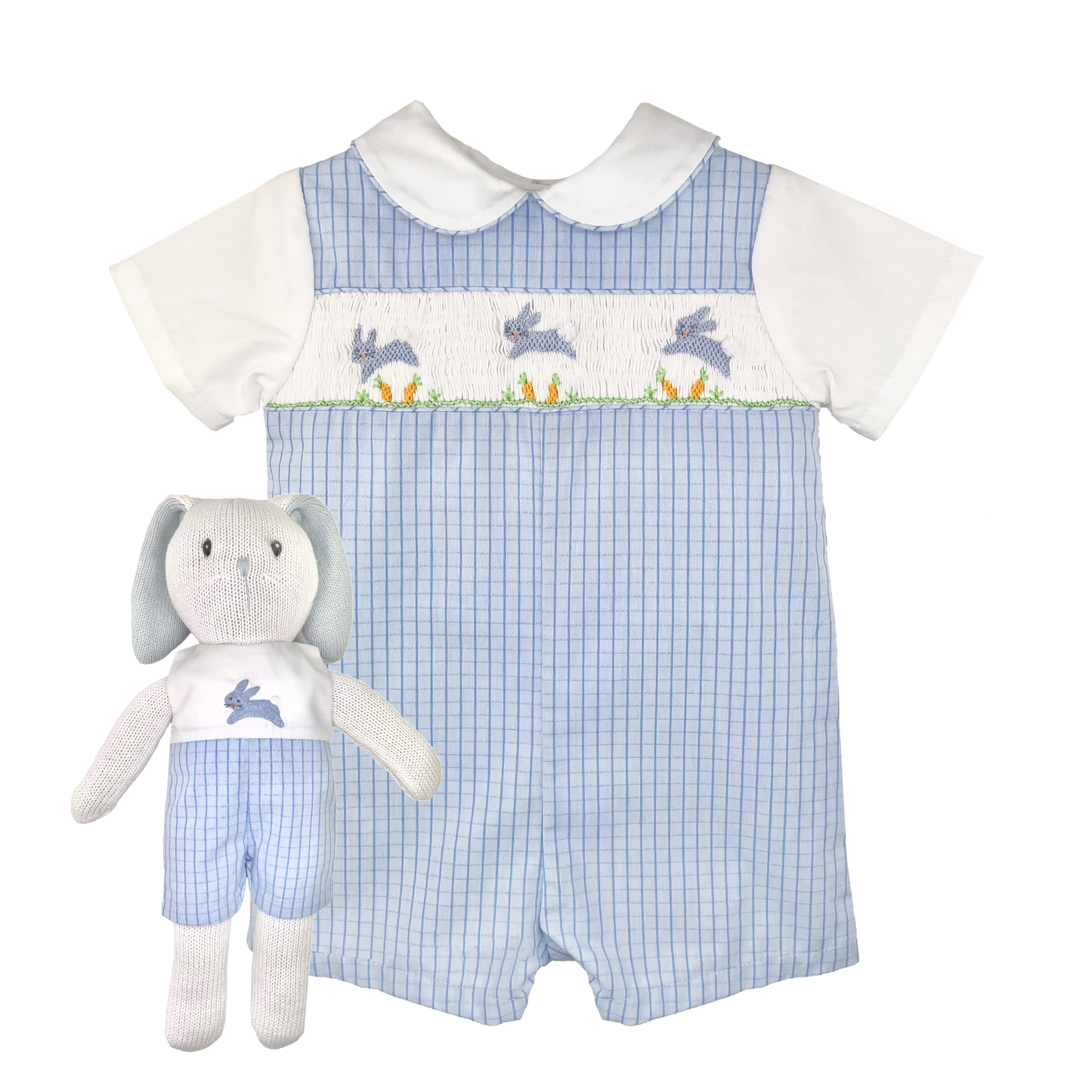 Romper with Hand Picture Smocked Bunnies: 24 Month