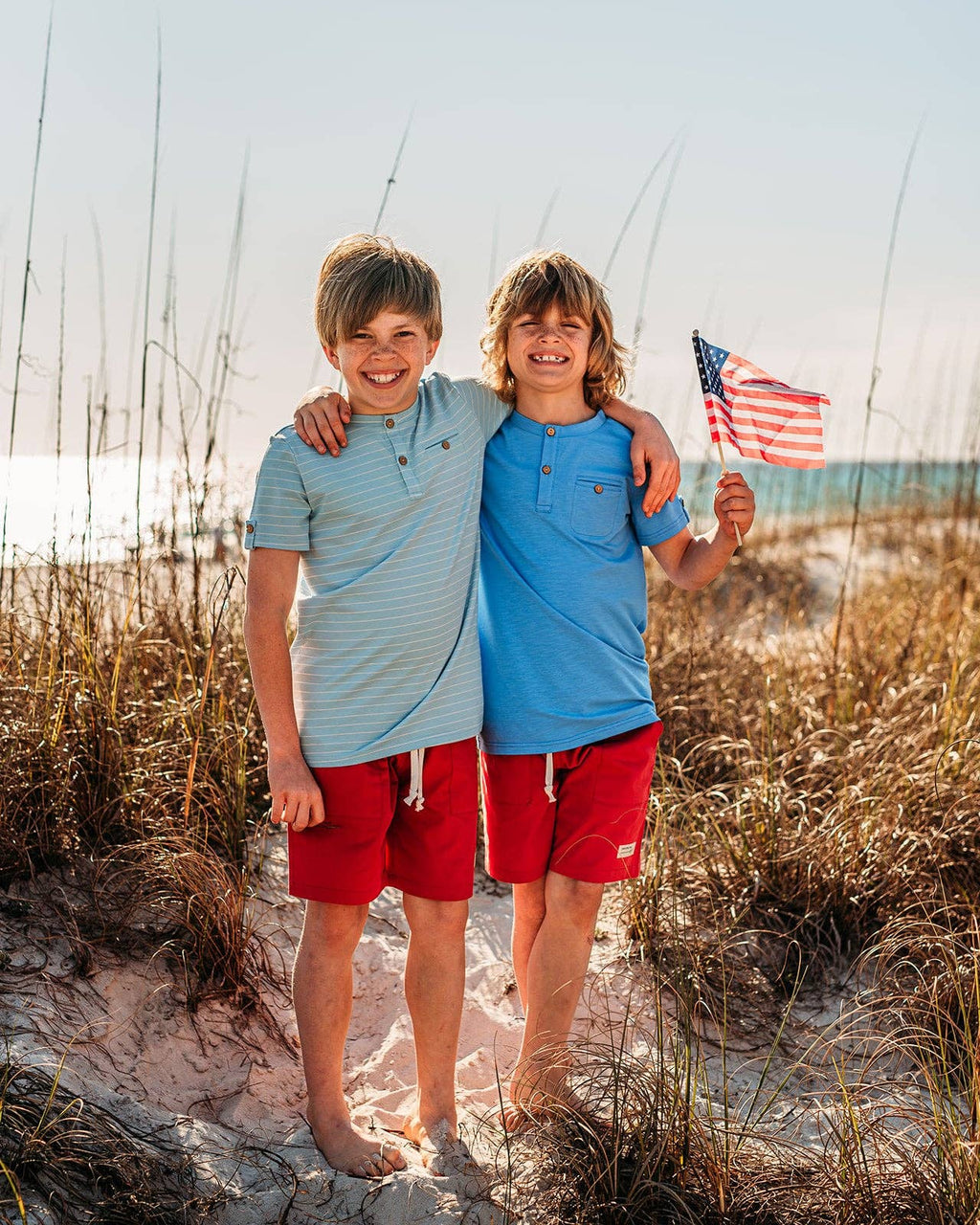 Boys Red Drawstring Shorts - Wild Lapin Children’s Boutique