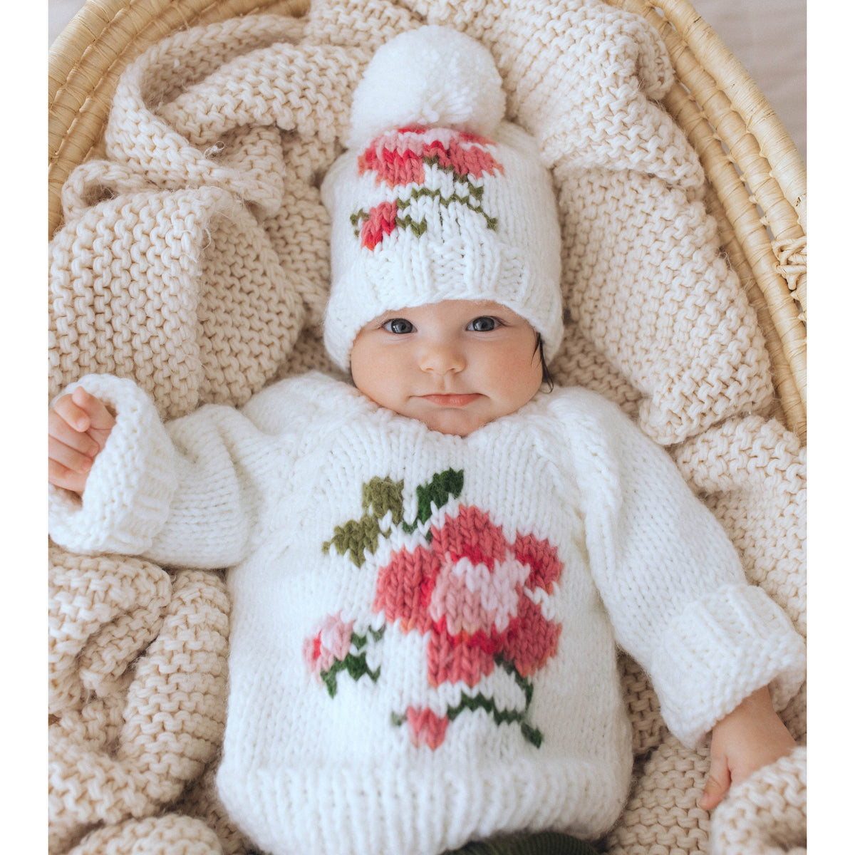 Rose Crew Neck Sweater Set for Baby & Toddler 0-6 months