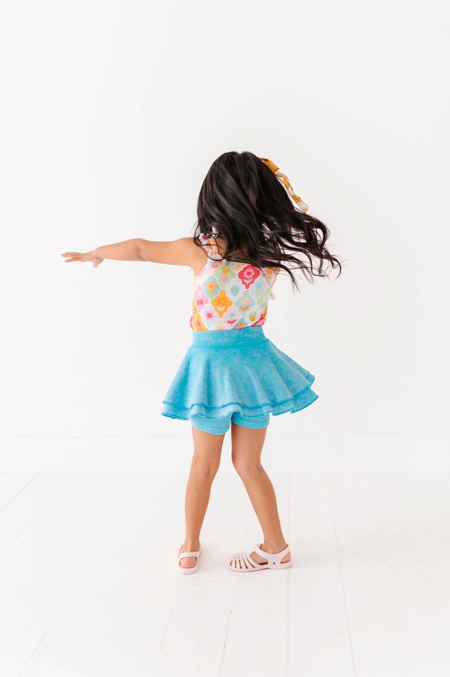Capri Blue Ribbed Skort