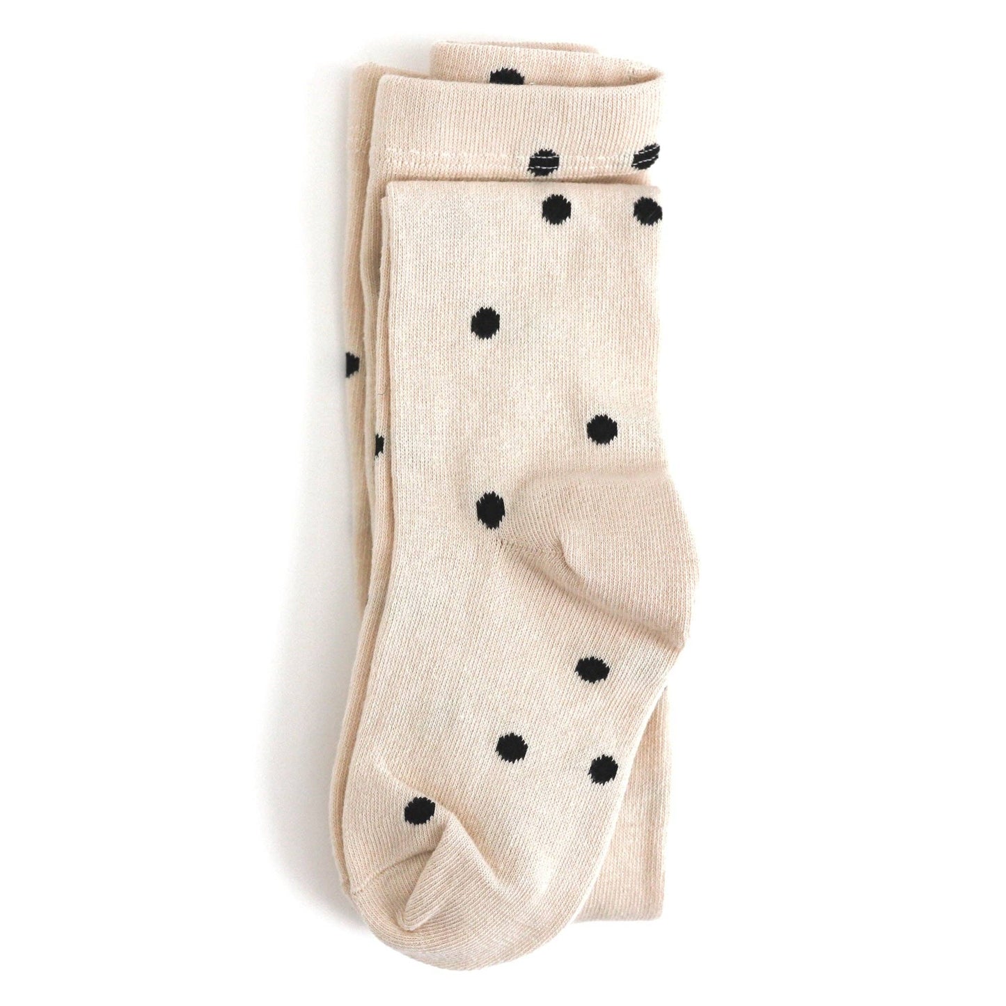 Vanilla Dot Knit Tights: 6-12 MONTHS