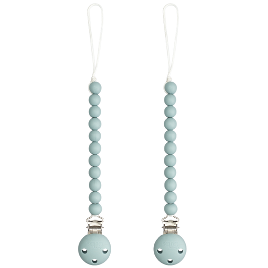 Baby Pacifier Clips, 100% Food Grade Silicone by Comfy Cubs: Earth Green