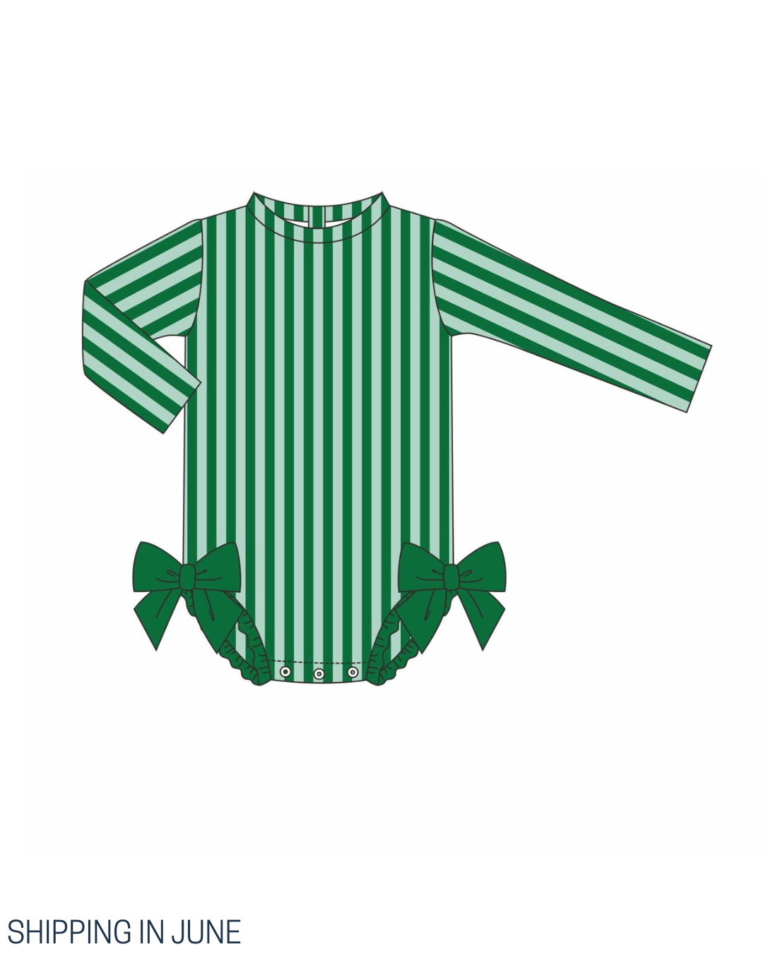 PO111: Green & Mint Stripe Girls One Piece Swimsuit