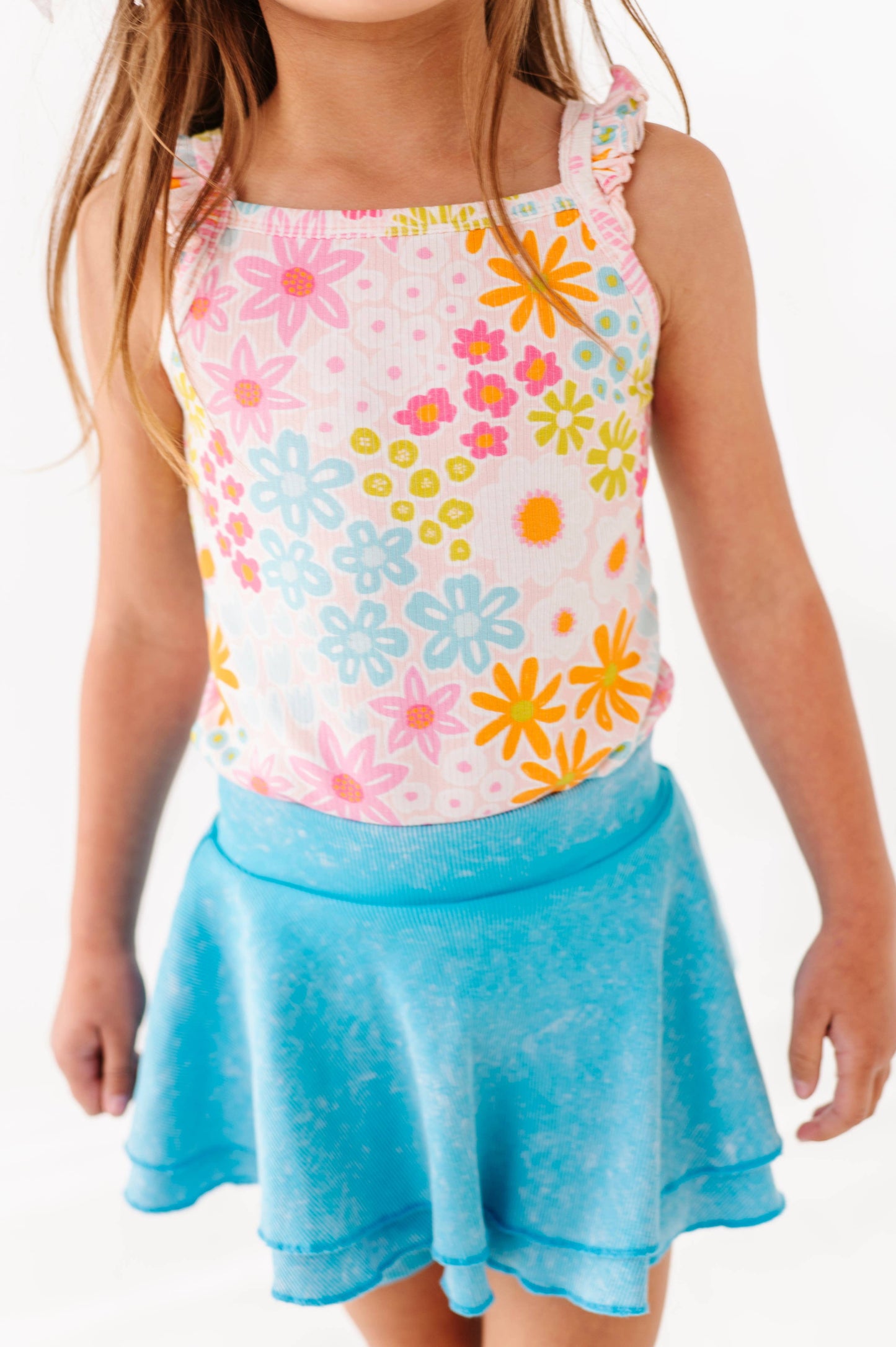 Summer Floral Ribbed Tank
