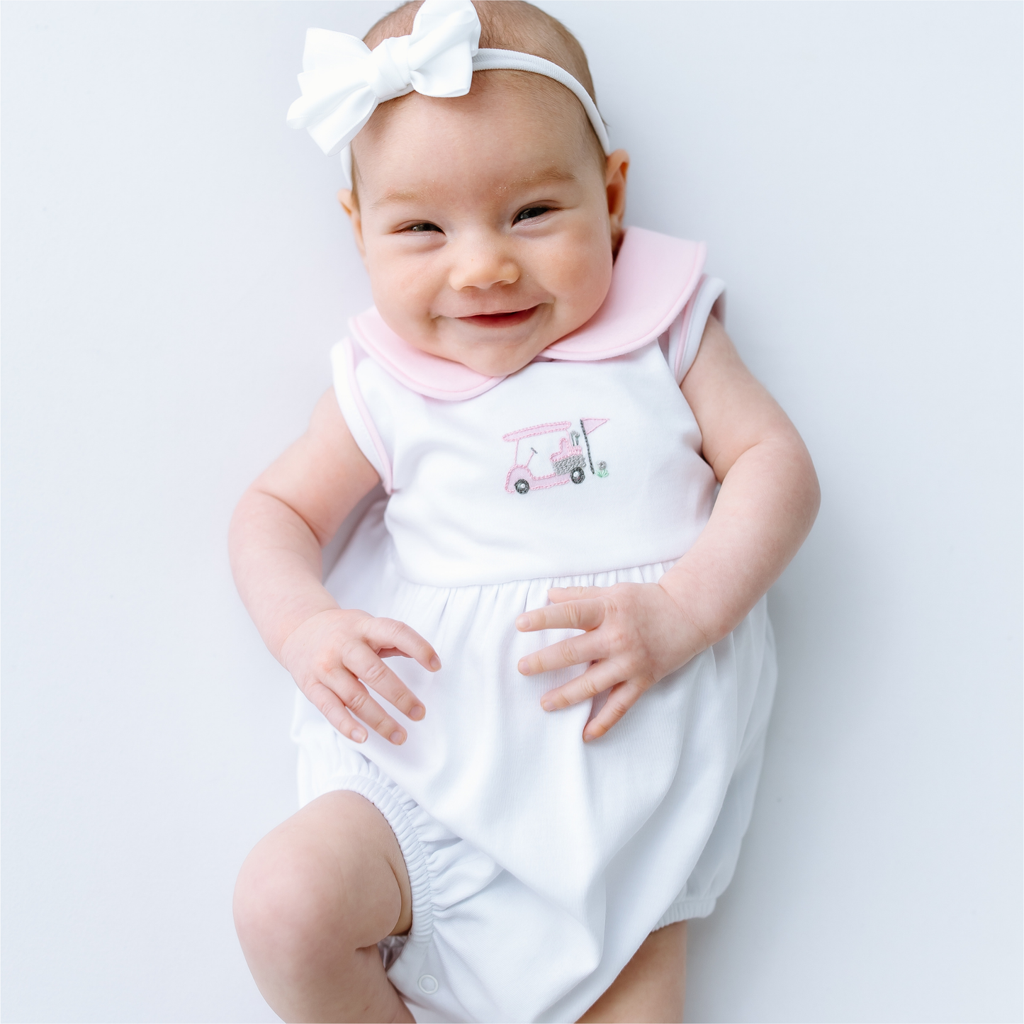 Little Golfer Collared Bubble - Pink