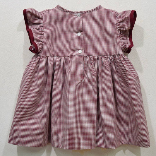 South Carolina Gamecocks Embroidered Gingham Ruffle Dress
