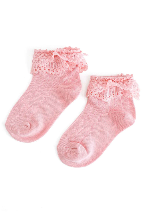 Lace Bobby Socks - Quartz Pink: 6-18 MONTHS