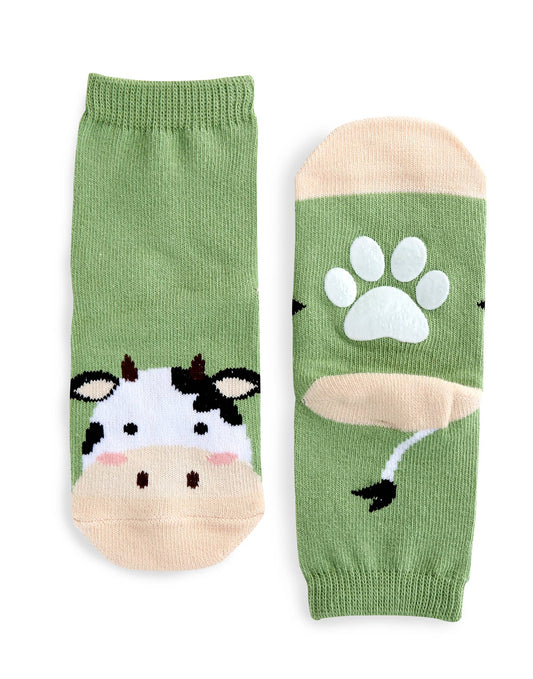 Cow Zoo Baby Animal Socks: Green / M (3 ~5T)
