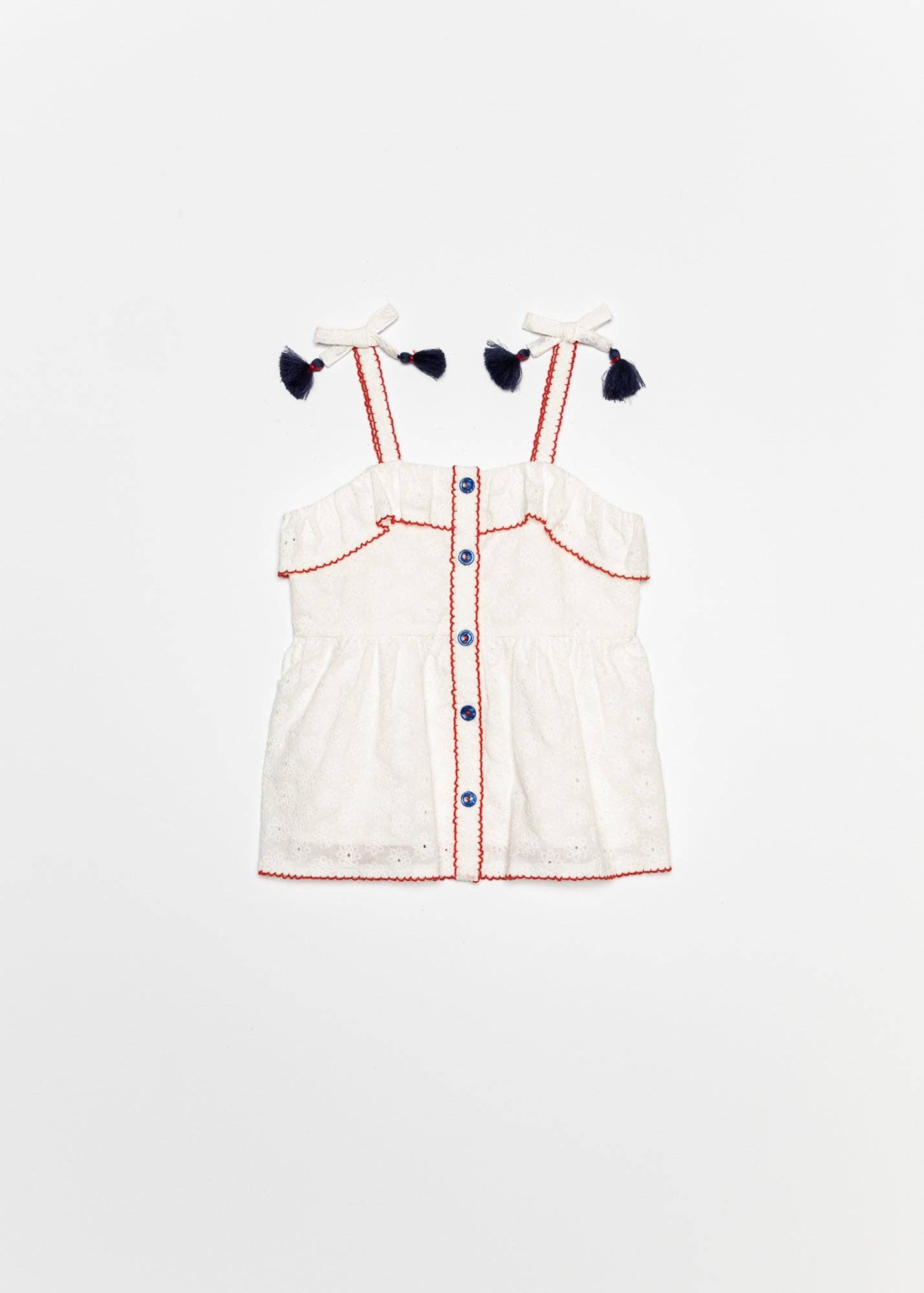 Bubbles Top: White Eyelet