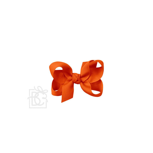 SIGNATURE GROSGRAIN BOW ON CLIP: 3.5" Medium - 7/8" Ribbon on Alligator Clip / ORANGE