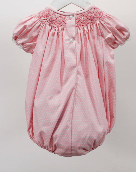 Pink & White Dots Sophia Bubble: NB