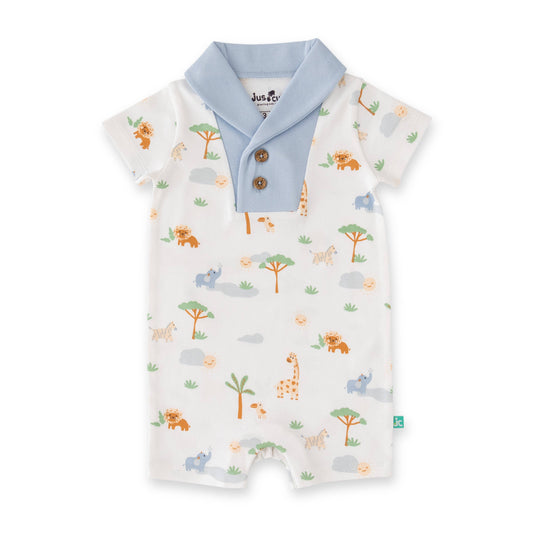 Organic Safari Adventure Baby Romper – Short Sleeve