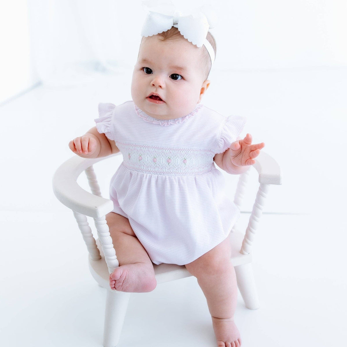 Julia Smocked Bubble - Pink
