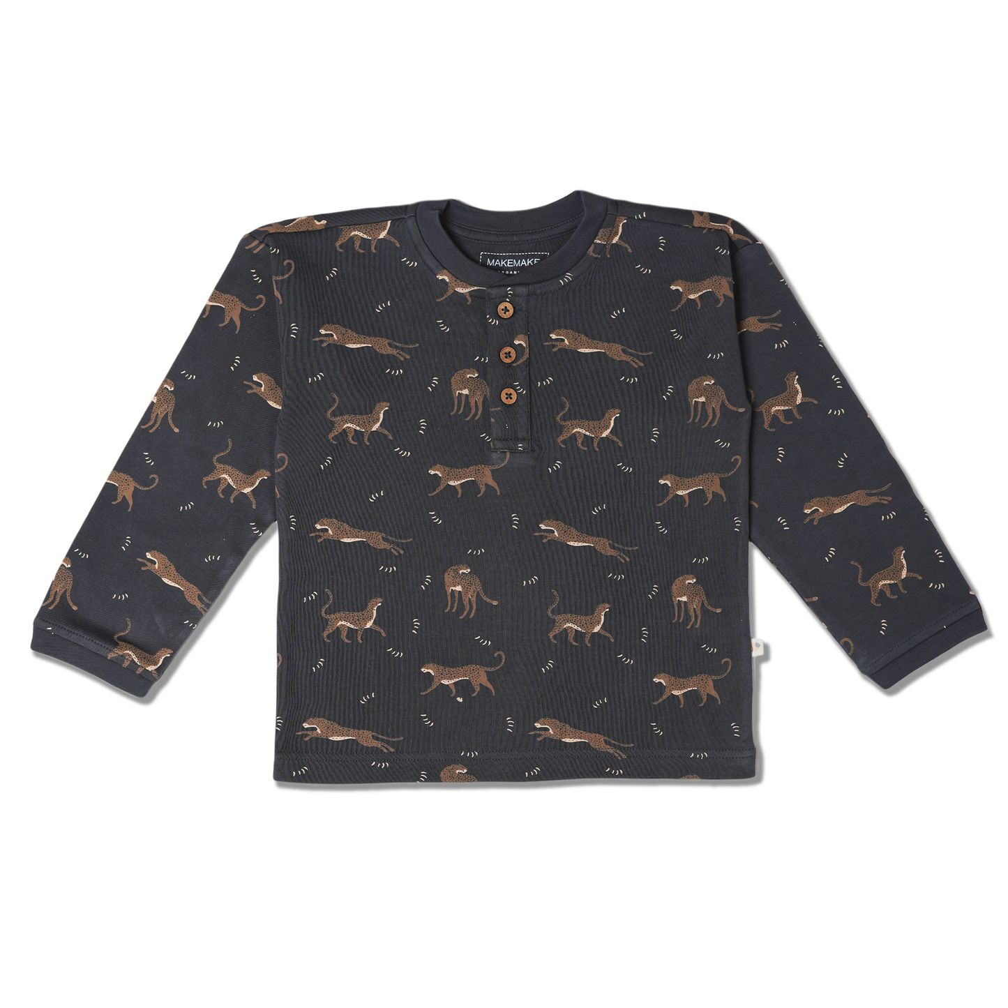 Organic Henley Tee - Leopard