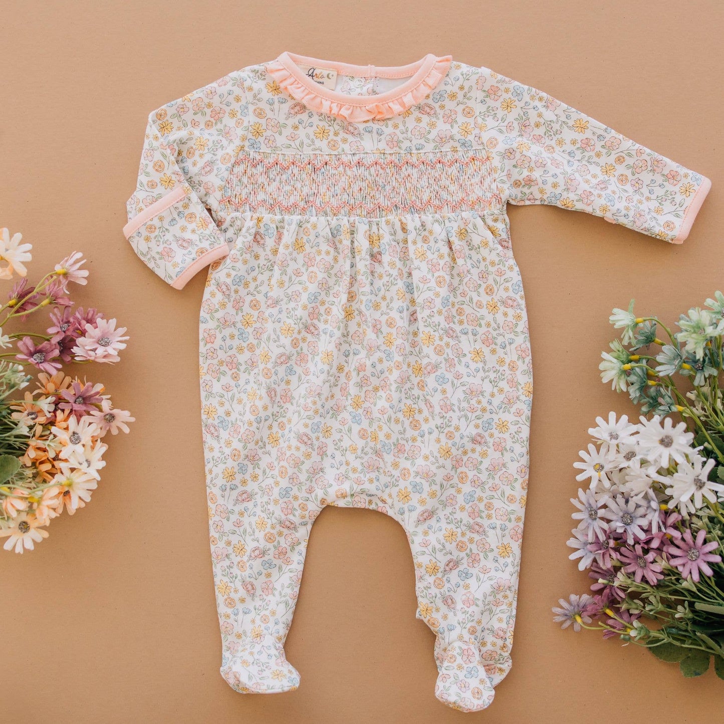 Enchanted Meadows Smocked Footie
