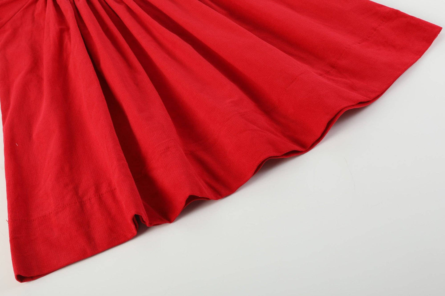 Red Velvet Christmas Smocked Bishop Dress: Red