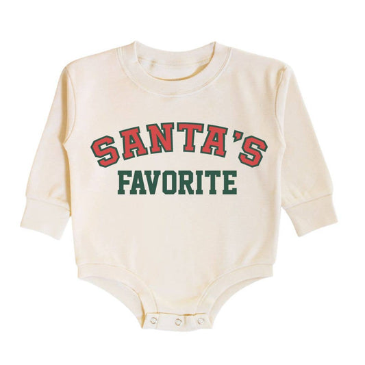Santa's Favorite Christmas Long Sleeve Romper - Baby